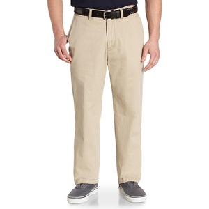 Nautica Men’s Big and Tall Twill Flat-Front Pant(True Stone)