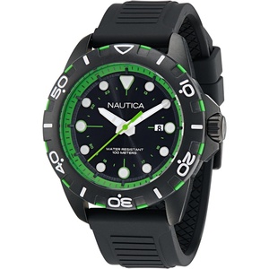 Nautica Men’s Black Silicone Strap Watch (Model: NAPNRS402)