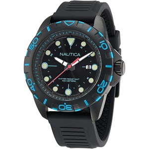 Nautica Men’s Black Silicone Strap Watch (Model: NAPNRS404)
