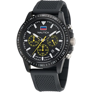 Nautica Men’s Black Wheat PU Fiber Strap Watch (Model: NAPNOS4S4)