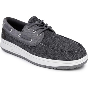 Nautica Men’s Casual Boat Shoes, Moc-Toe Loafers with Cushioned Insole, Deck Fashion Sneaker(Charcoal-ando)