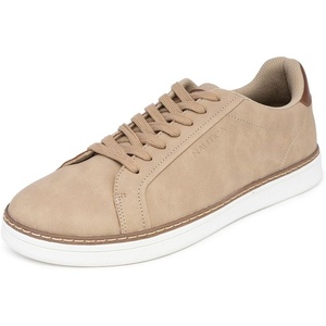 Nautica Men’s Casual Court Fashion Sneakers Classic Low-Top Lace-Up Shoes Comfortable Everyday Walking Style with Durable Outsole and Vegan Leather Upper(Sand-jalad)