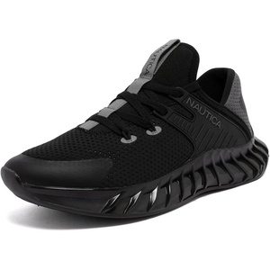 Nautica Men’s Casual Fashion Sneakers – Lightweight Lace-Up Athletic Walking Shoes for Gym & Tennis, Comfortable(Black Charcoal-kediri)