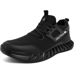 Nautica Men’s Casual Fashion Sneakers – Lightweight Lace-Up Athletic Walking Shoes for Gym & Tennis, Comfortable(Black-lazith)