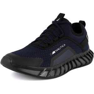 Nautica Men’s Casual Fashion Sneakers – Lightweight Lace-Up Athletic Walking Shoes for Gym & Tennis, Comfortable(Navy Black)