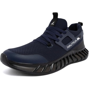 Nautica Men’s Casual Fashion Sneakers – Lightweight Lace-Up Athletic Walking Shoes for Gym & Tennis, Comfortable(Navy Black-lazith)
