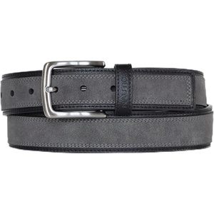 Nautica Men’s Casual Leather Belt | Everyday | Classic | Pants | Jeans | Khakis | Chinos | Metal Buckle(Casual Overlay – Grey)