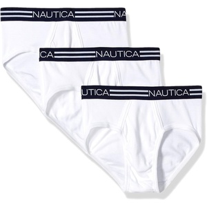 Nautica Men’s Classic Cotton 3-pack Fly Front Briefs(White – 3 Pack)