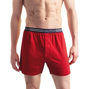 Nautica Men’s Classic Cotton Loose Knit Boxer(Nautica Red)