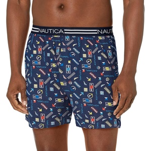 Nautica Men’s Classic Cotton Loose Knit Boxer(Ocean Explorer/Peacoat)