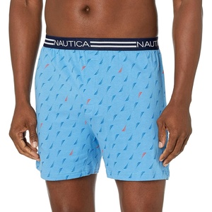 Nautica Men’s Classic Cotton Loose Knit Boxer(Stripe Sail/Aero Blue)