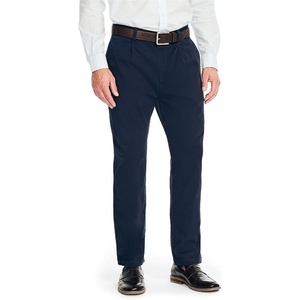 Nautica Men’s Classic Fit Flat Front Stretch Solid Chino Deck Pant(Navy)