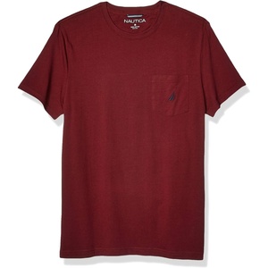 Nautica Men’s Classic Fit Pocket T-Shirt(Burgundy Red)