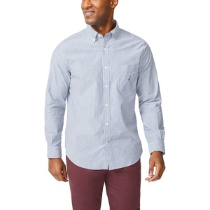 Nautica Men’s Classic Fit Stretch Solid Long Sleeve Button Down Shirt(J Navy)