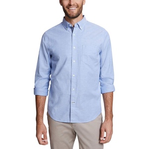 Nautica Men’s Classic Fit Stretch Solid Long Sleeve Button Down Shirt(Light French Blue W83603)