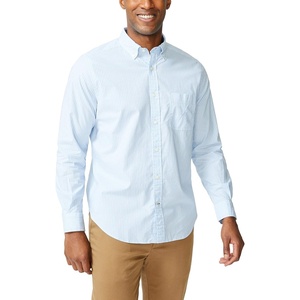 Nautica Men’s Classic Fit Stretch Solid Long Sleeve Button Down Shirt(Light Haze)