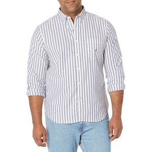 Nautica Men’s Classic Fit Stretch Solid Long Sleeve Button Down Shirt(Navy Seas)