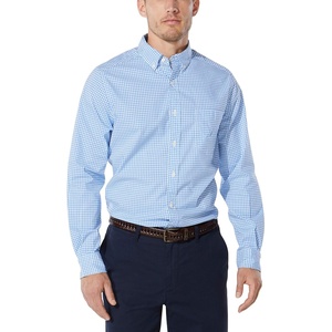 Nautica Men’s Classic Fit Stretch Solid Long Sleeve Button Down Shirt(Soft Blue)