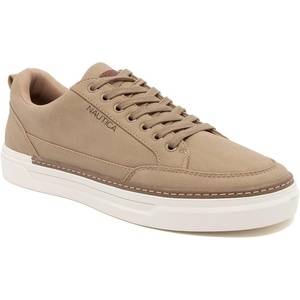 Nautica Men’s Classic Lace-Up Low Top Fashion Sneaker Loafer – Stylish and Comfortable Casual Shoe(Light Taupe-colson)