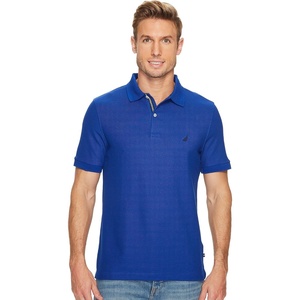 Nautica Men’s Classic Short Sleeve Solid Performance Deck Polo Shirt(Bright Cobalt)