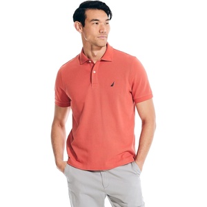 Nautica Men’s Classic Short Sleeve Solid Performance Deck Polo Shirt(Cayenne)