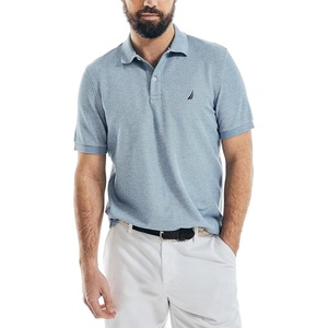 Nautica Men’s Classic Short Sleeve Solid Performance Deck Polo Shirt(Deep Anchor Heather)