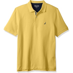 Nautica Men’s Classic Short Sleeve Solid Performance Deck Polo Shirt(Mustard Field)