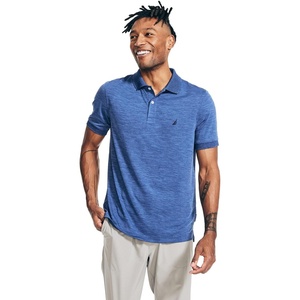 Nautica Men’s Classic Short Sleeve Solid Performance Deck Polo Shirt(Navtech Performance Stlr Blue Heather.)