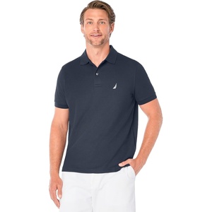 Nautica Men’s Classic Short Sleeve Solid Performance Deck Polo Shirt(Navy)