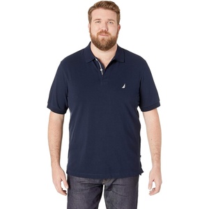 Nautica Mens Classic Short Sleeve Solid Polo Shirt(Navy)