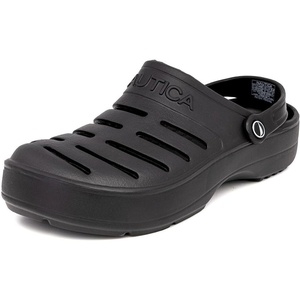 Nautica Men’s Clogs – Athletic Sports Sandal – Slip-On with Adjustable Back Strap – (Water Shoes/Fuzzy Slippers) River Edge(Black River Edge)