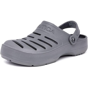 Nautica Men’s Clogs – Athletic Sports Sandal – Slip-On with Adjustable Back Strap – (Water Shoes/Fuzzy Slippers) River Edge(Grey River Edge)