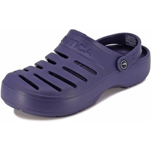 Nautica Men’s Clogs – Athletic Sports Sandal – Slip-On with Adjustable Back Strap – (Water Shoes/Fuzzy Slippers) River Edge(Navy River Edge)