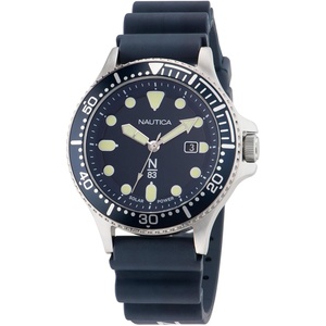 Nautica Men’s Cocoa Beach Solar Powered Watch(Navy Blue/Blue/Silver)