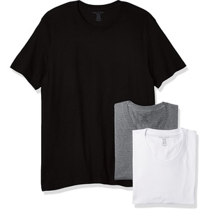 Nautica Mens Cotton Crew Neck 3-Pack T-Shirts(New White/Black/Heather Grey)