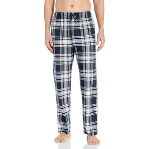 Nautica Men’s Cozy Fleece Knit Sleep Pants(Indigo White Plaid)