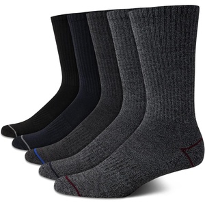 Nautica Mens Crew Socks – 5 Pack Breathable Moisture Wicking Cushioned Athletic Work and Dress Socks for Men (Sizes: 6-12.5)(Black/Gray)