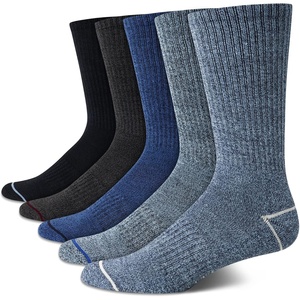 Nautica Mens Crew Socks – 5 Pack Breathable Moisture Wicking Cushioned Athletic Work and Dress Socks for Men (Sizes: 6-12.5)(Blue Assorted)