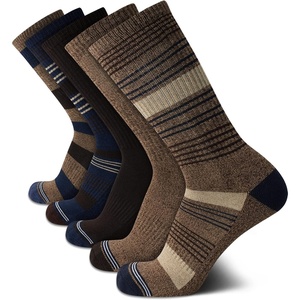 Nautica Mens Crew Socks – 5 Pack Breathable Moisture Wicking Cushioned Athletic Work and Dress Socks for Men (Sizes: 6-12.5)(Brown/Navy)