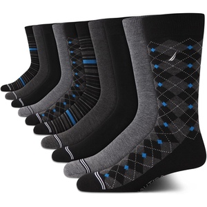 Nautica Mens Dress Socks – 10 Pack Breathable Stretch Crew Socks for Men for Work Business and Formal Wear (Sizes: 6-12.5)(Black Multi)