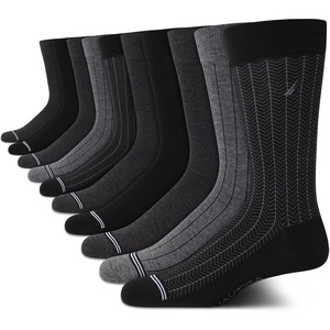 Nautica Mens Dress Socks – 10 Pack Breathable Stretch Crew Socks for Men for Work Business and Formal Wear (Sizes: 6-12.5)(Black/Grey)