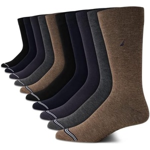 Nautica Mens Dress Socks – 10 Pack Breathable Stretch Crew-Length Work Socks for Men for Business Formal Wear (Sizes: 6-12.5)(Assorted)