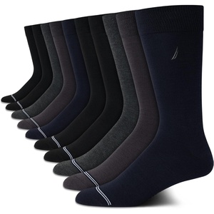 Nautica Mens Dress Socks – 10 Pack Breathable Stretch Crew-Length Work Socks for Men for Business Formal Wear (Sizes: 6-12.5)(Black/Grey Assorted)