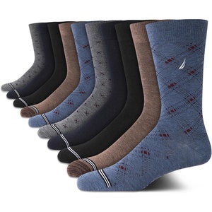 Nautica Mens Dress Socks – 10 Pack Breathable Stretch Crew-Length Work Socks for Men for Business Formal Wear (Sizes: 6-12.5)(Denim Assorted)