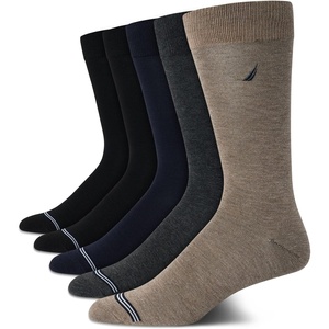 Nautica Mens Dress Socks – 5 Pack Breathable Comfort Stretch Crew-Length Work Socks for Men for Business Formal Wear (6-12.5)(Brown Heather)