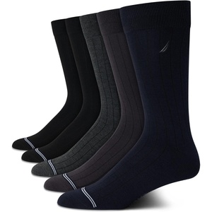 Nautica Mens Dress Socks – 5 Pack Breathable Comfort Stretch Crew-Length Work Socks for Men for Business Formal Wear (6-12.5)(Dark Assorted)