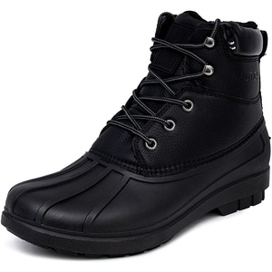 Nautica Men’s Duck Boots Waterproof Shell Insulated Snow and Rain Boot Lace-Up Winter Shoe Channing, Extended Sizes 7–16(Black X Dazo)