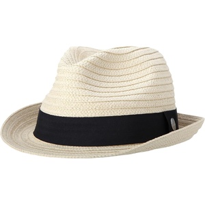 Nautica Mens Fedora Hats – Lightweight Classic Brim Straw Sun Hat for Men with UV Protection and Decorative Band(Black)
