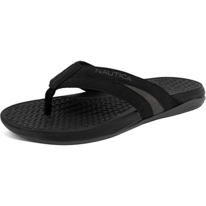 Nautica Men’s Flip Flop, Beach Sandal, Boat Slide, Water Slippers(Black-danix)