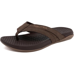 Nautica Men’s Flip Flop, Beach Sandal, Boat Slide, Water Slippers(Chocolate-danix)
